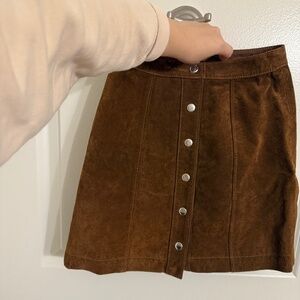 Stradivarius | Real suede leather mini skirt, size XS